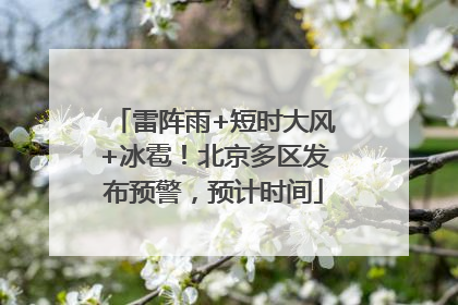 雷阵雨+短时大风+冰雹！北京多区发布预警，预计时间