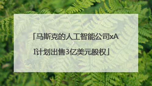 马斯克的人工智能公司xAI计划出售3亿美元股权