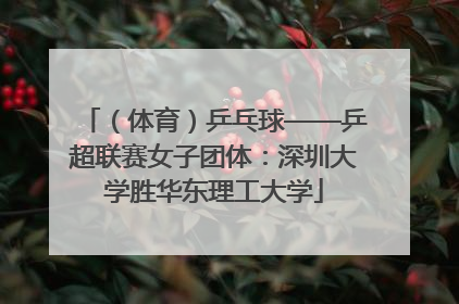 （体育）乒乓球——乒超联赛女子团体：深圳大学胜华东理工大学