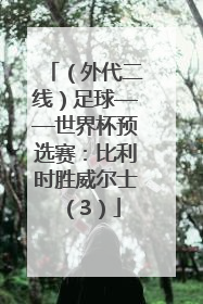 （外代二线）足球——世界杯预选赛：比利时胜威尔士（3）