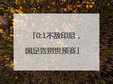 0:1不敌印尼，国足告别世预赛