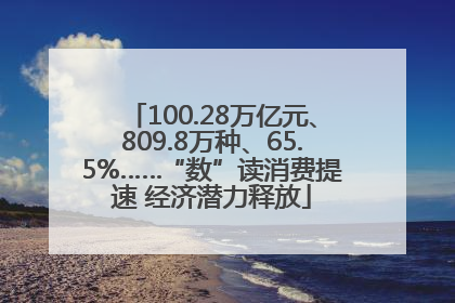 100.28万亿元、809.8万种、65.5%……“数”读消费提速 经济潜力释放