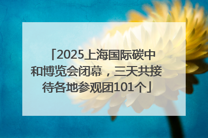 2025上海国际碳中和博览会闭幕，三天共接待各地参观团101个
