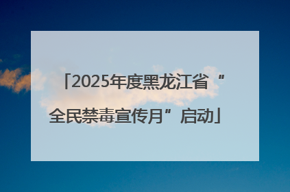 2025年度黑龙江省“全民禁毒宣传月”启动