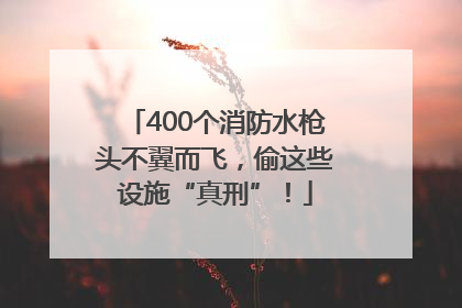 400个消防水枪头不翼而飞，偷这些设施“真刑”！