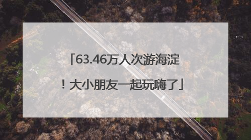 63.46万人次游海淀！大小朋友一起玩嗨了