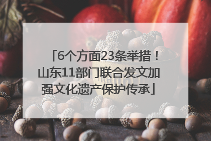 6个方面23条举措！山东11部门联合发文加强文化遗产保护传承